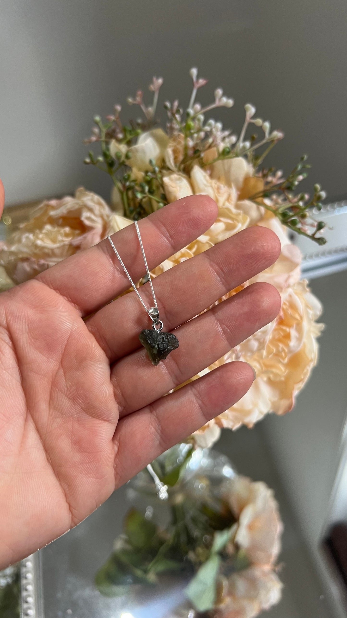 Moldavite necklace 1.3g pendant