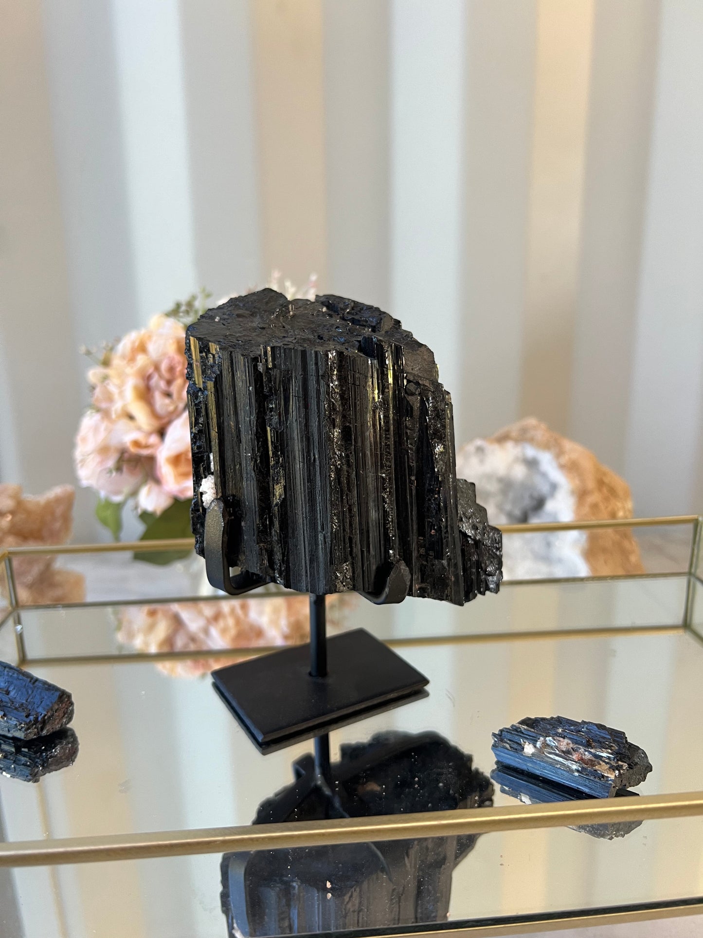 Raw Black Tourmaline on stand 1.374kg