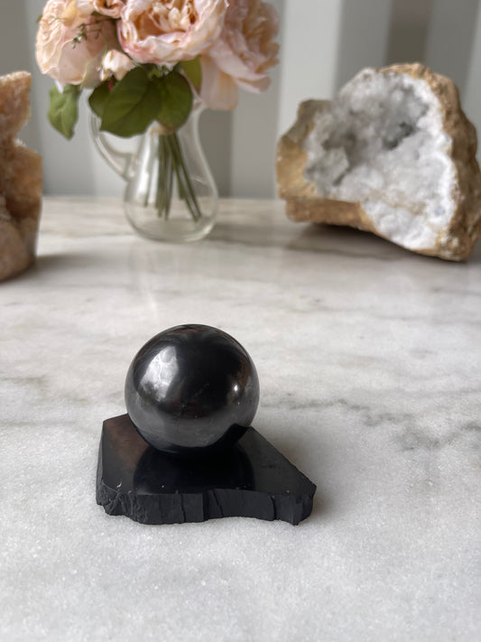 Shungite sphere with stand D