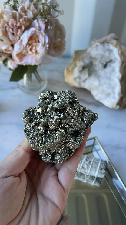 Pyrite cluster 555g.  A