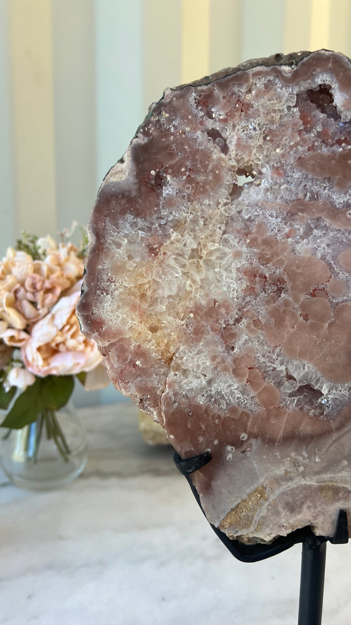 Large Pink Amethyst slab on stand 3.21kg