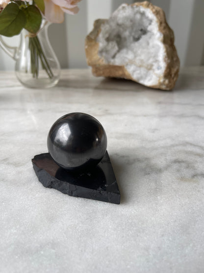 Shungite sphere with stand C