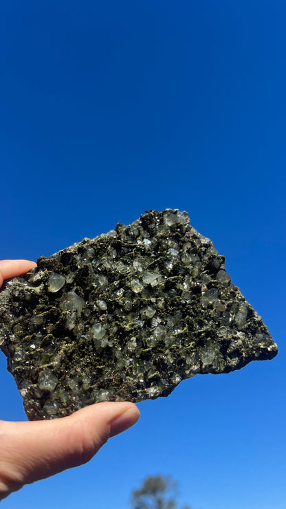 Fairy Forest Epidote with Clear Quartz Cluster