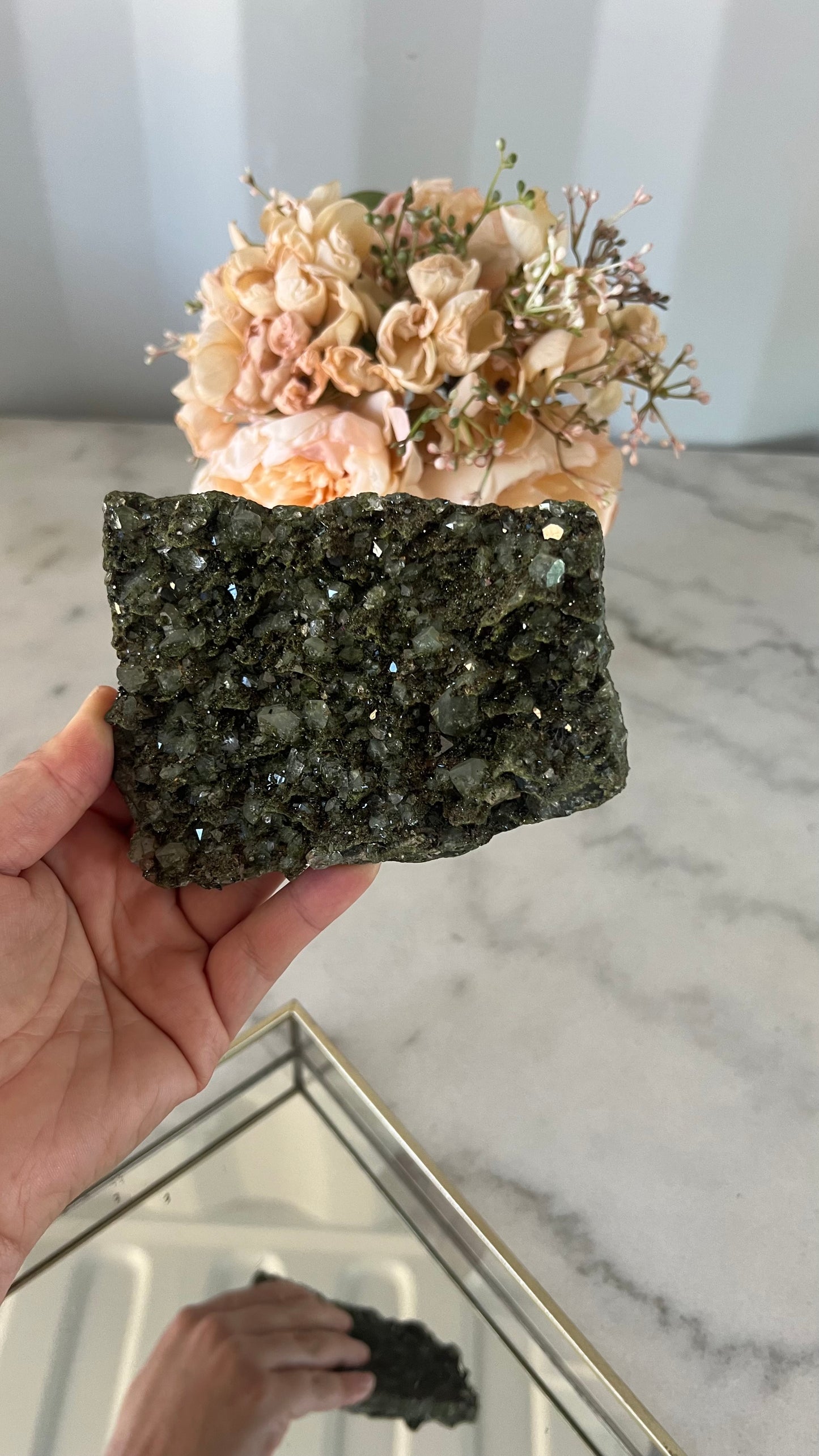 Fairy Forest Epidote with Clear Quartz Cluster