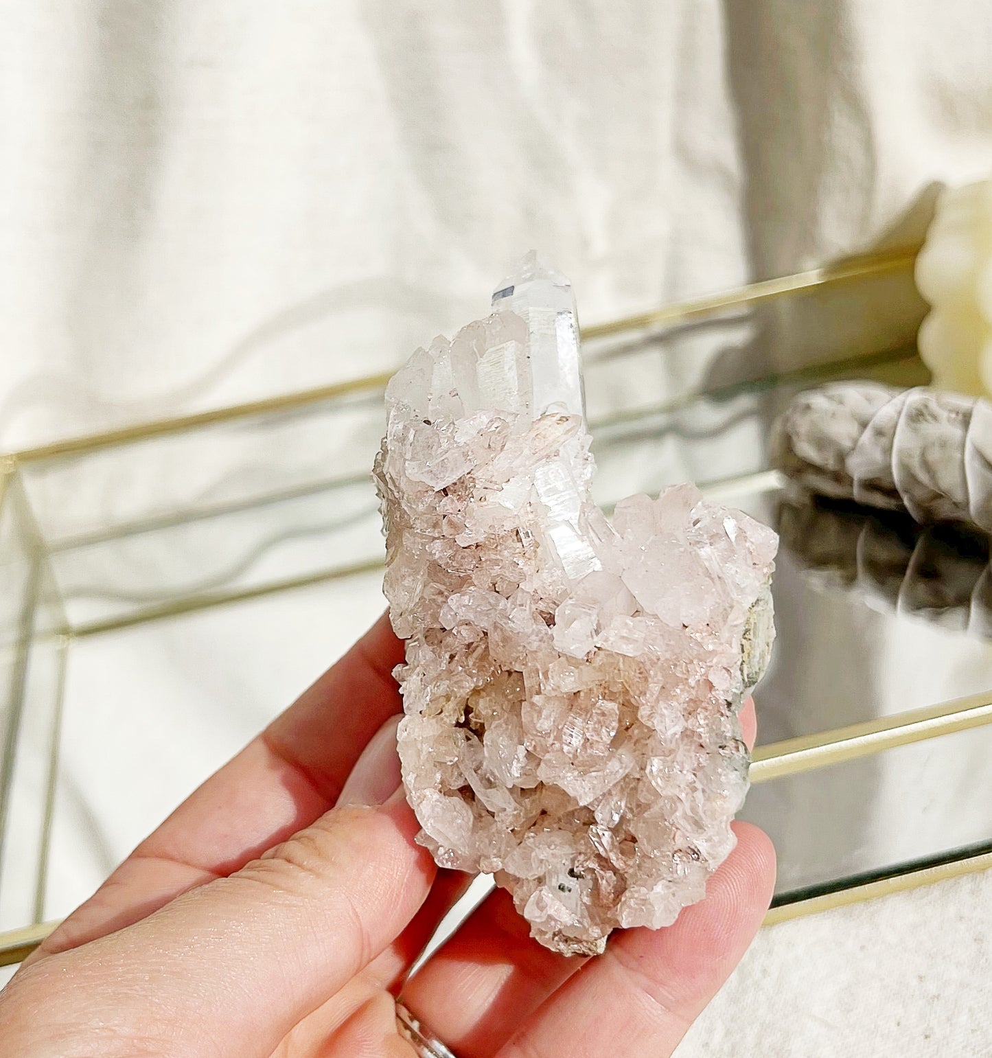 Sacred pink Lemurian cluster