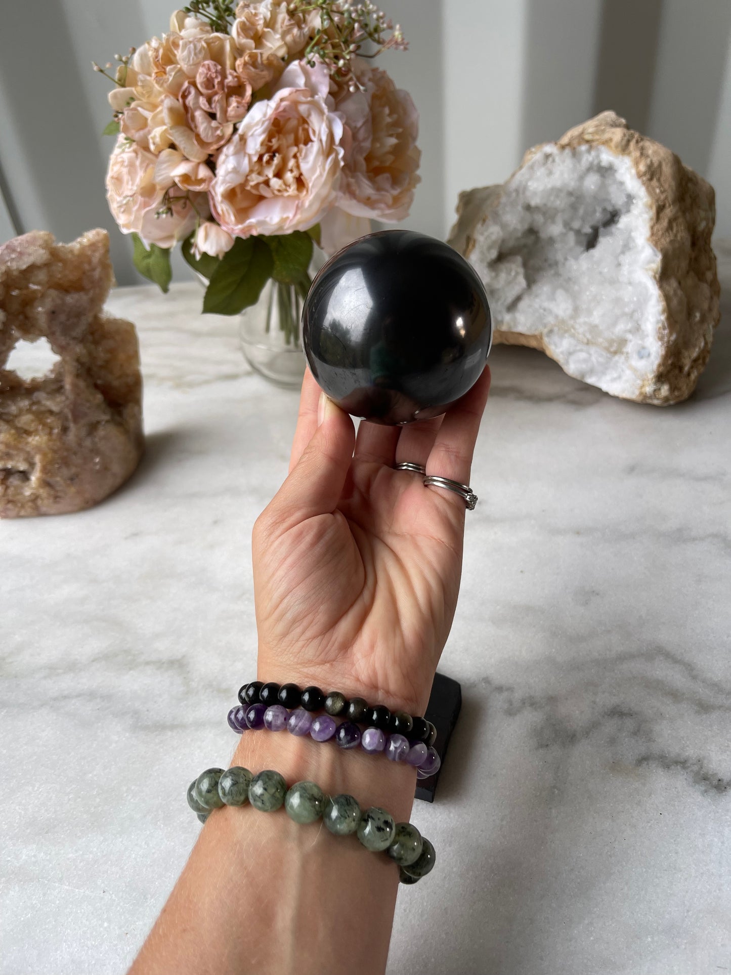 Shungite sphere with stand B