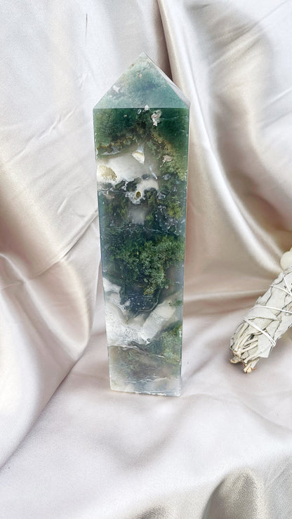 Moss Agate tower 773g 02