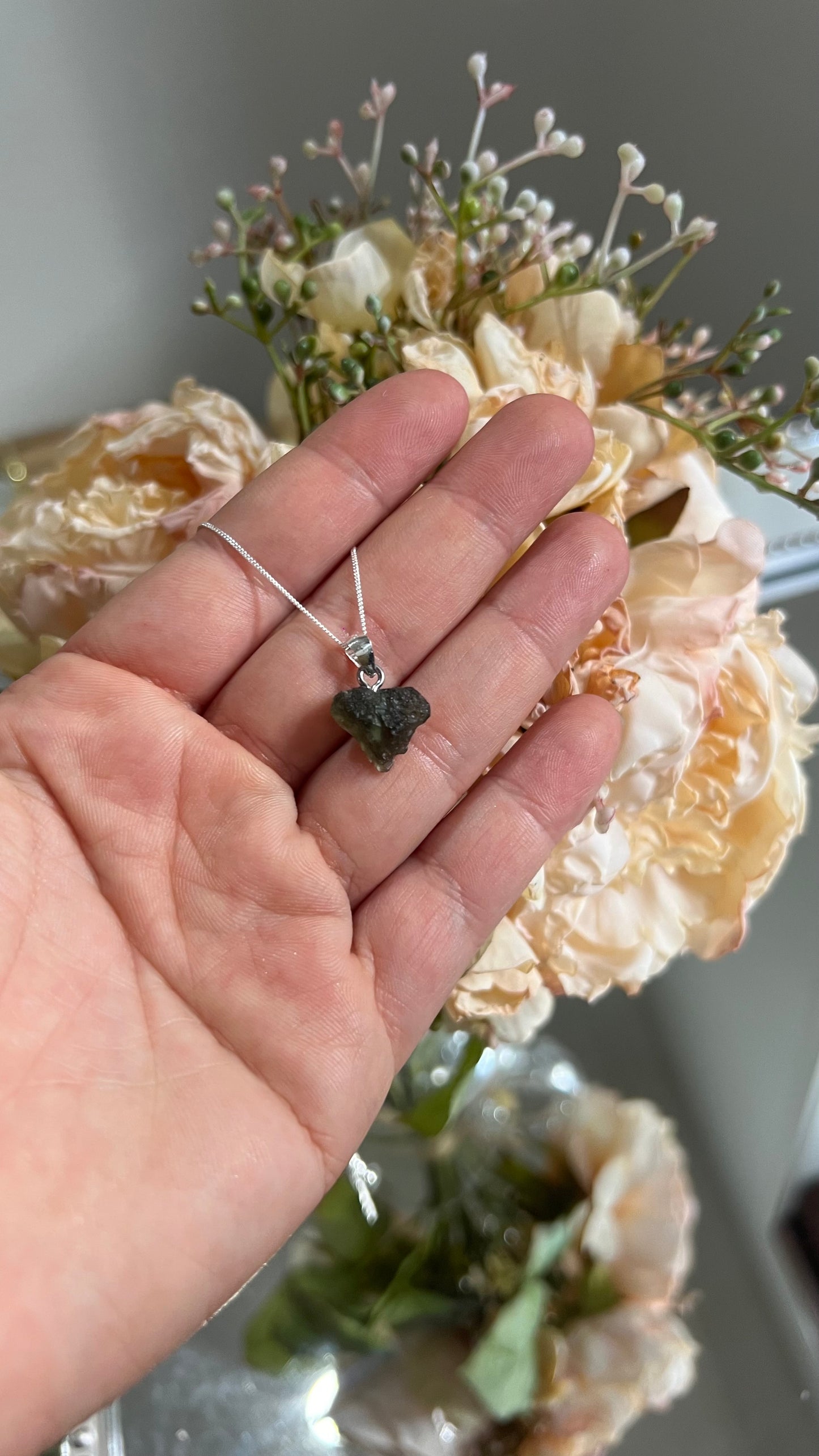 Moldavite necklace 1.3g pendant