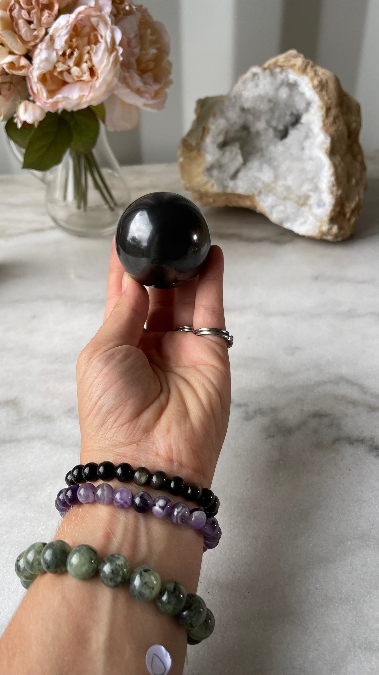 Shungite sphere with stand D