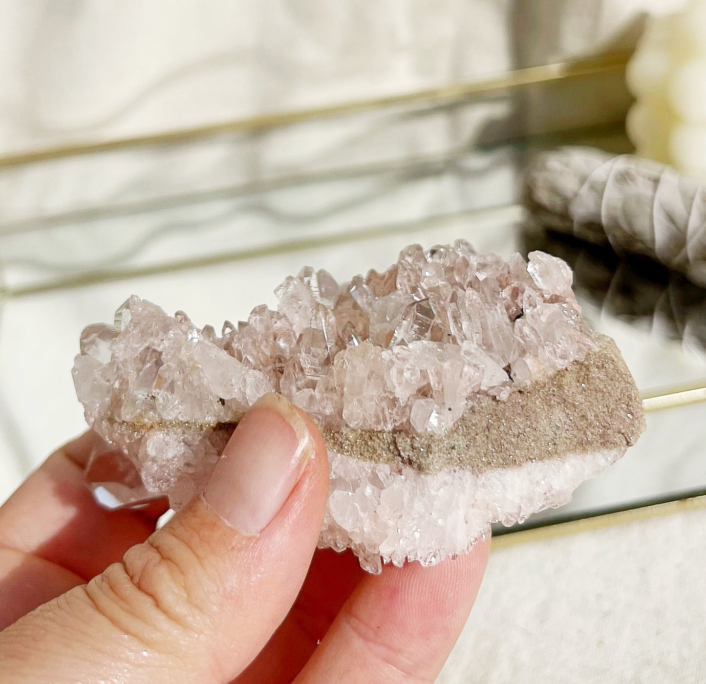 Sacred pink Lemurian cluster