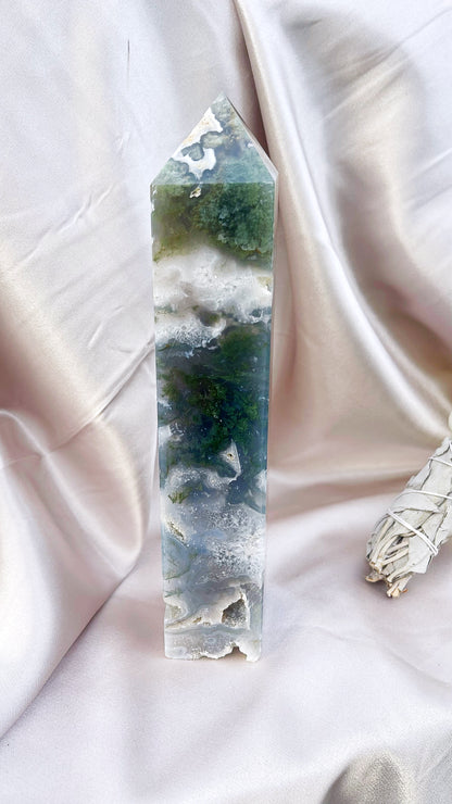 Moss Agate tower 773g 02